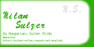 milan sulzer business card